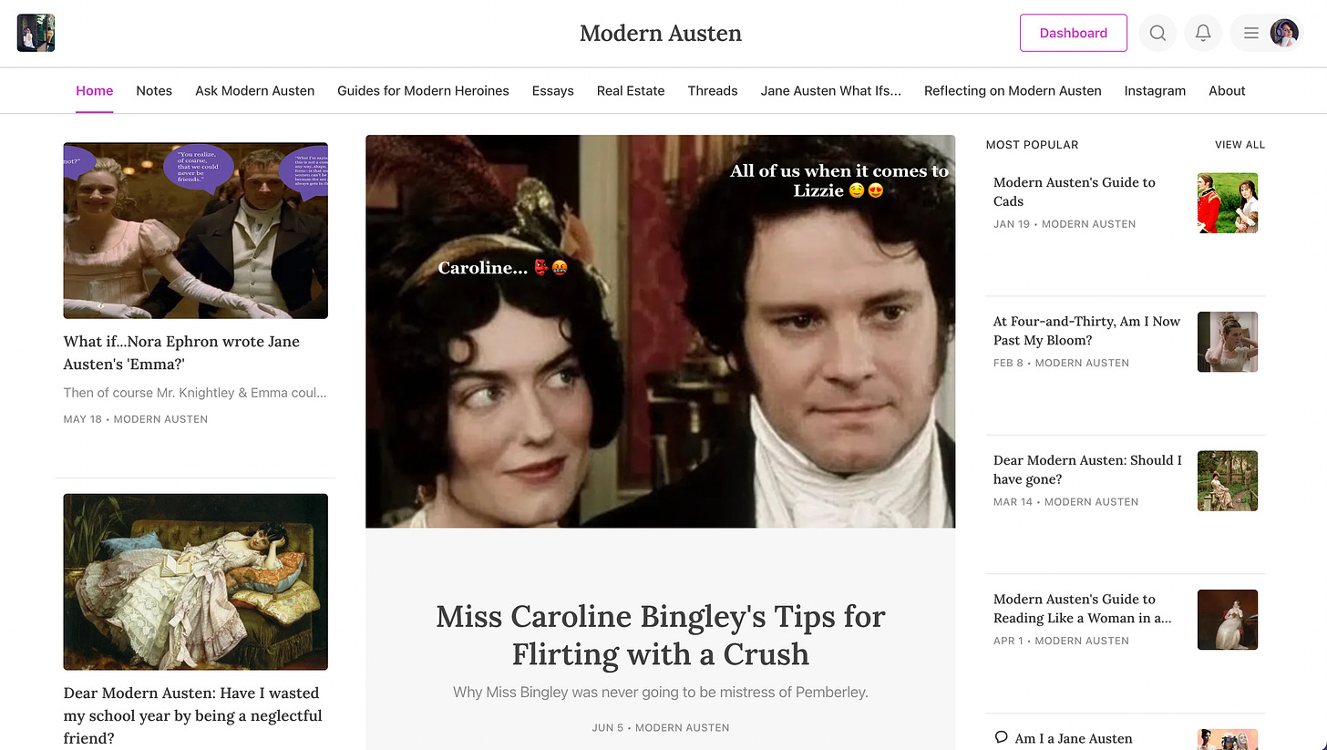 All the articles published on the Modern Austen homepage. 