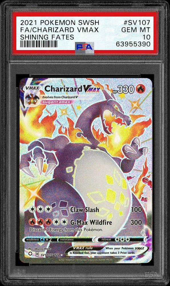 charizard vmax holographic pokemon card