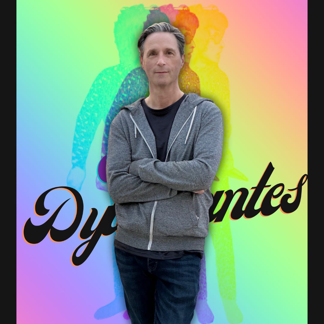 Image of Phil hale superimposed over The Dylantantes logo