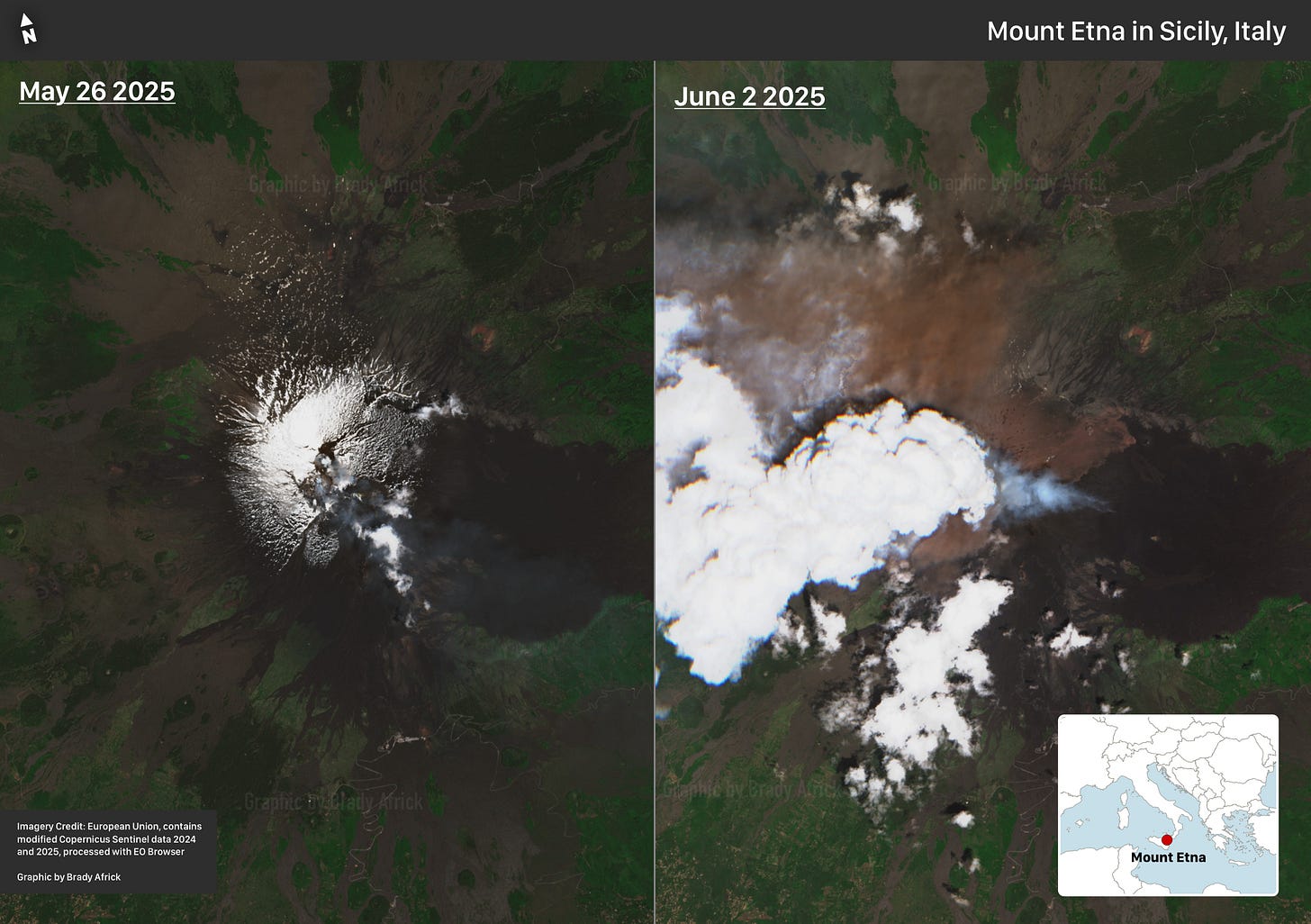 Imagery Credit: European Union, contains modified Copernicus Sentinel data 2024 and 2025, processed with EO Browser | Graphic by Brady Africk