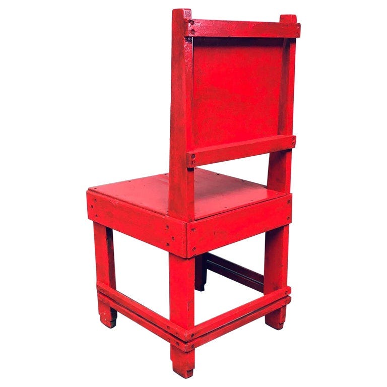 De Stijl Movement Design Red Chair Attributed to Jan Wils, 1920's  Netherlands