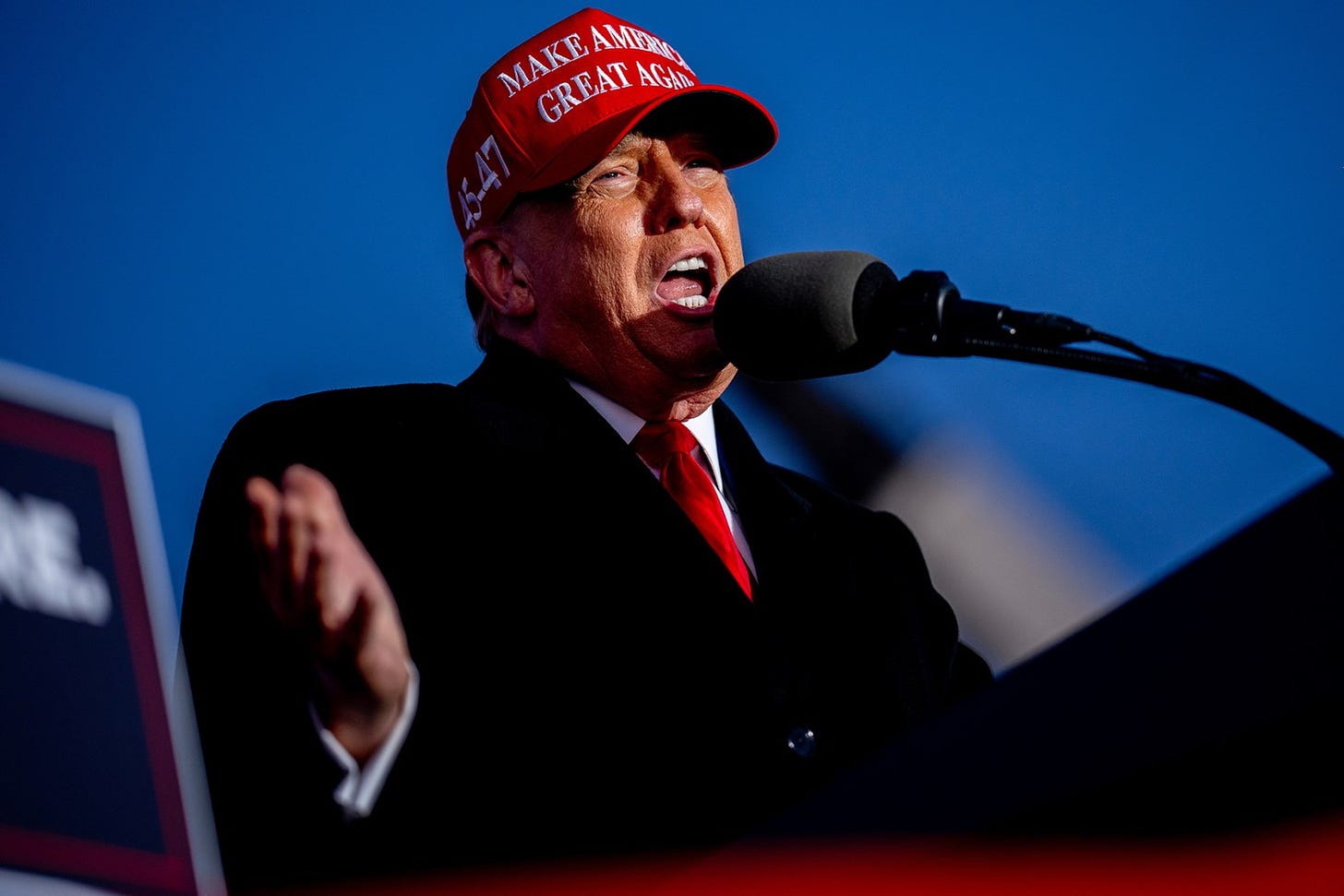 Former President Donald Trump speaks at a rally on April 13, 2024 in Schnecksville, Pennsylvania. (Photo by Andrew Harnik/Getty Images)