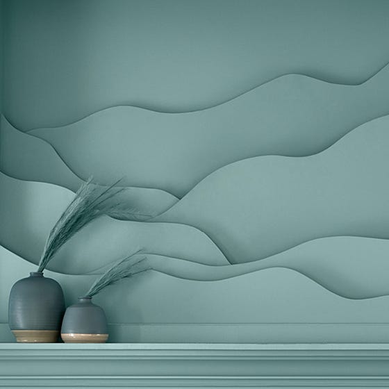 blue mantel with shades of valspar's color of the year: renew blue