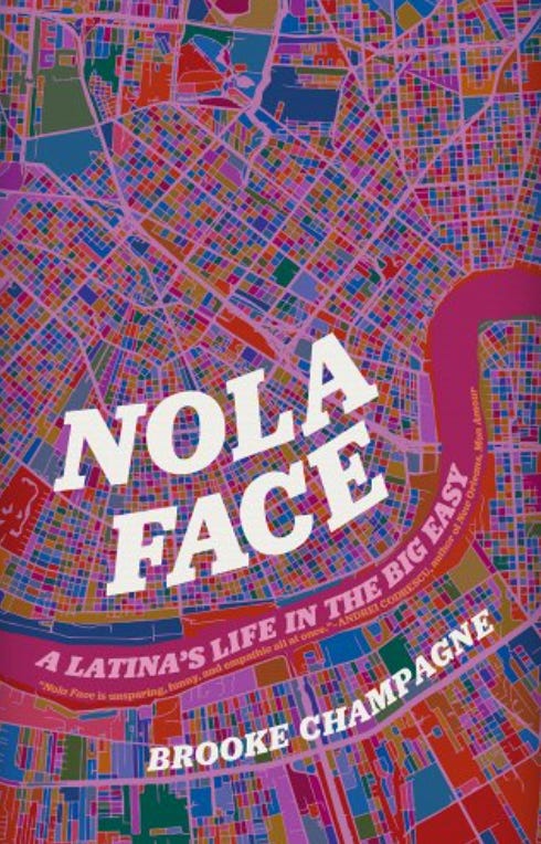 Map of New Orleans in Bright colors with Nola Face superimposed