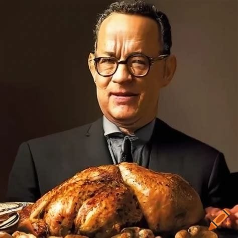 Tom hanks enjoying thanksgiving dinner on Craiyon