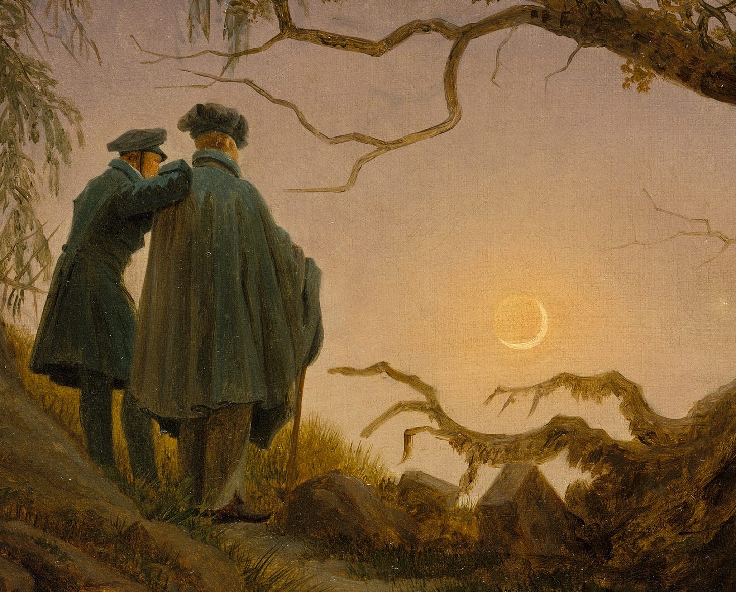 Caspar David Friedrich | Two Men Contemplating the Moon, 1825-30 |  Tutt'Art@ | Pittura • Scultura • Poesia • Musica