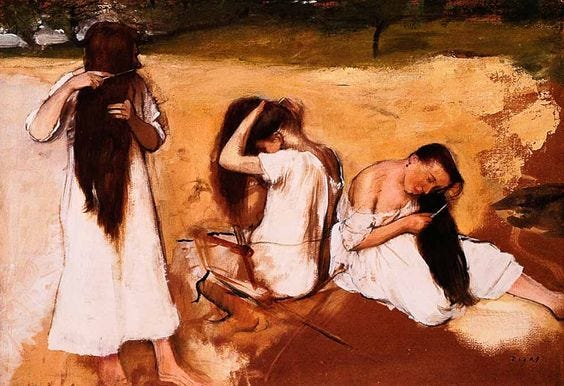 Women Combing Their Hair, 1875-76, Edgar Degas (French, 1834â1917).