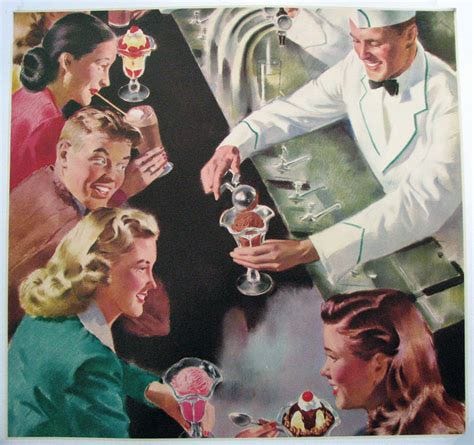 1950's Vintage Ice Cream Soda Fountain Soda Jerk Diner Poster | Soda fountain, Vintage posters ...