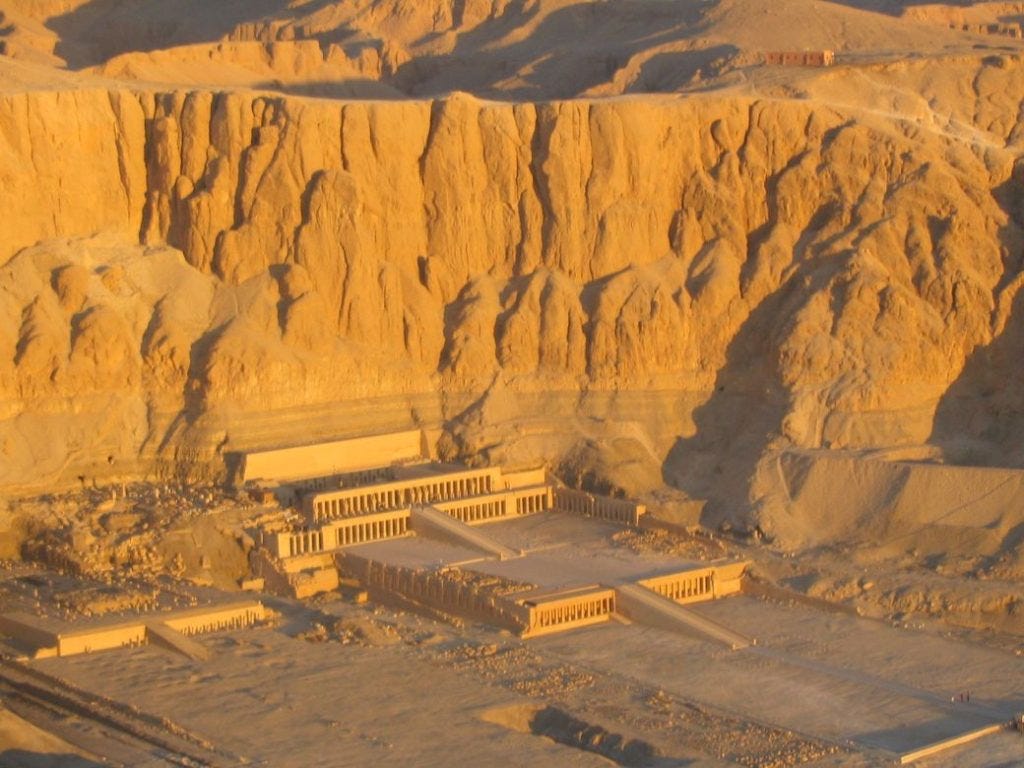 Hatschepsut Temple as seen from the Luxor Balloon Flight