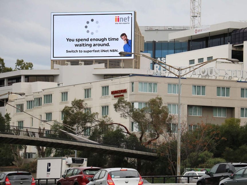 Billboard overlooking Perth's Mitchell Freeway has been labelled unsafe