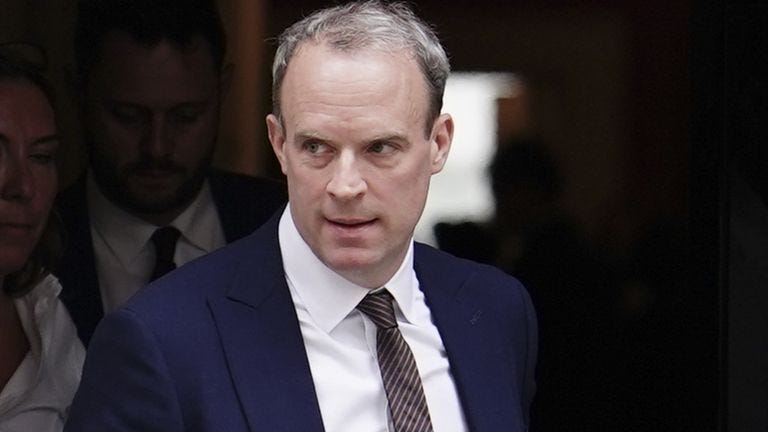 Dominic Raab accuses civil servants of coordinating against him as he  resigns after he was found to have bullied staff | Politics News | Sky News