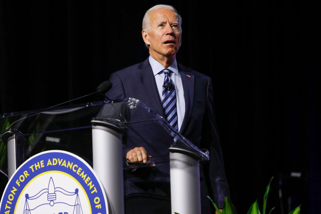 Former Vice President Joe Biden speaking at the NAACP 110th National Convention in Detroit, Michigan