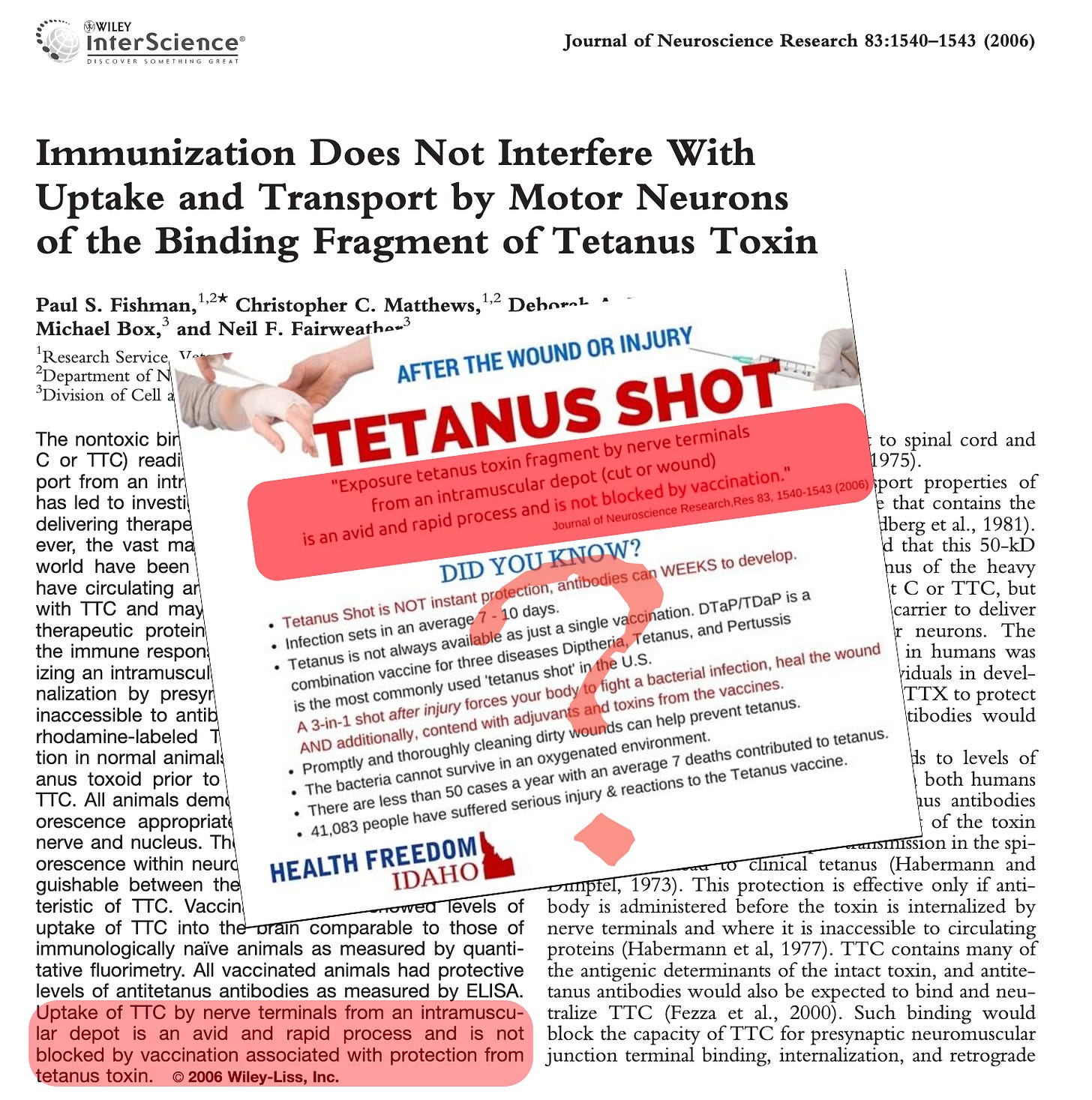 When anti-vaccine influencers cite a source that seems legit, always be sure to read it! They are typically misusing or mistating what the source says or simply lying about it. And the fact that there are ‘only’ an average of 7 deaths a year from tetanus is because most people are vaccinated and protected!