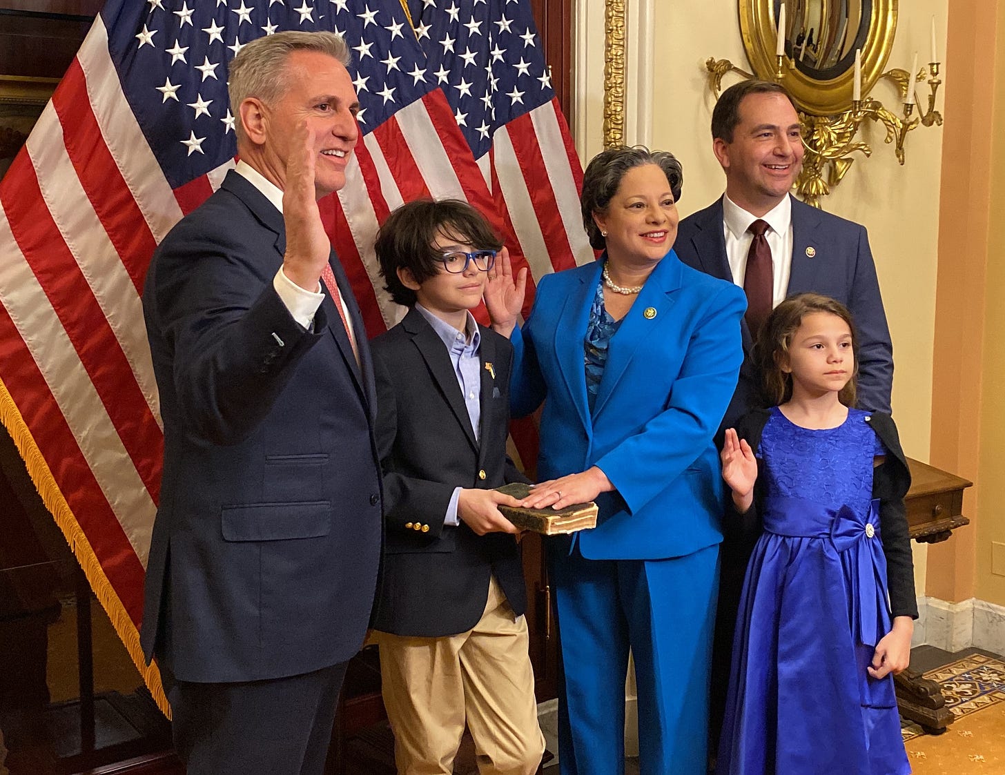 Rep. Jennifer McClellan and family including husband Dave Mills