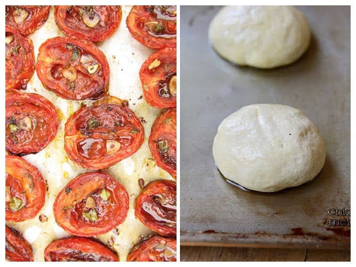 Roasted Tomatoes and Easy Food Processor Pizza Dough, Cook the Vineyard