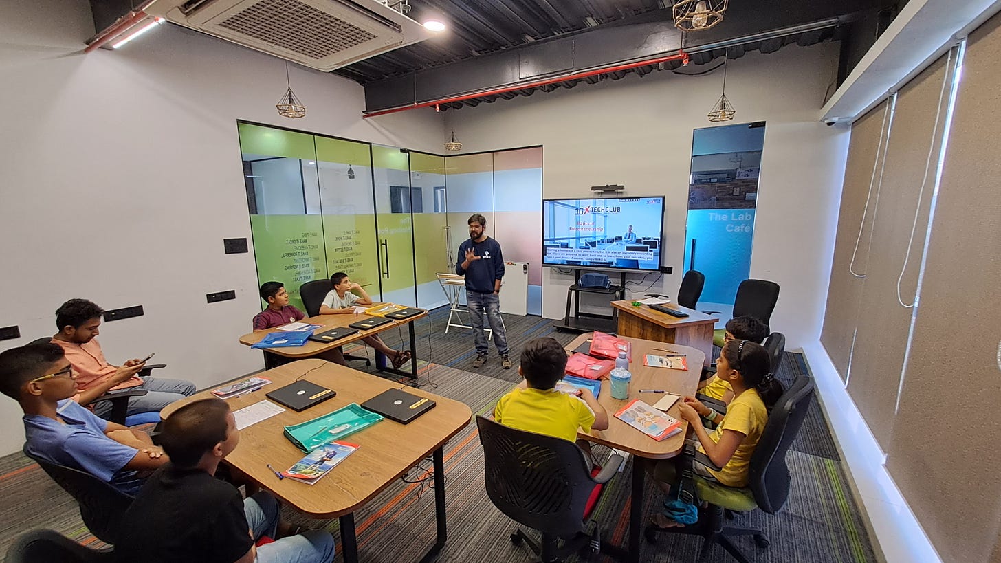 Image of students learning in the classroom of 10XTechClub
