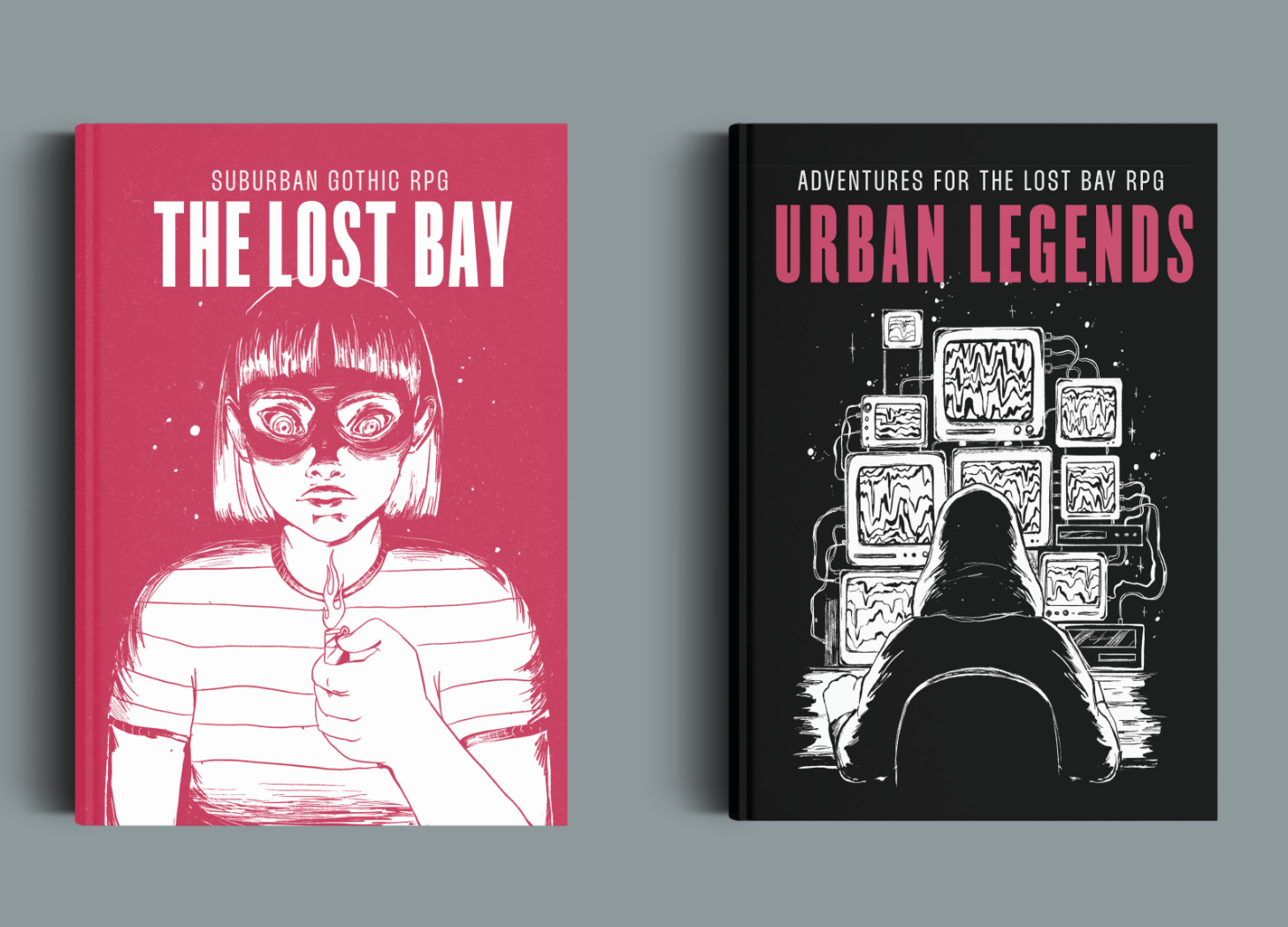 Two hardcover books, The Lost Bay and Urban Legends