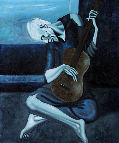The Old Guitarist by Pablo Picasso | History & Analysis – ATX Fine Arts