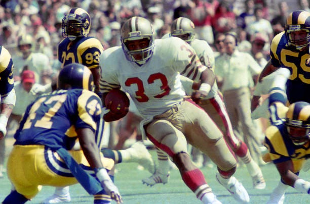 San Francisco 49'ers RB Roger Craig during Los Angeles Rams against San Francisco 49'ers game, September 14, 1986 in Anaheim, California.