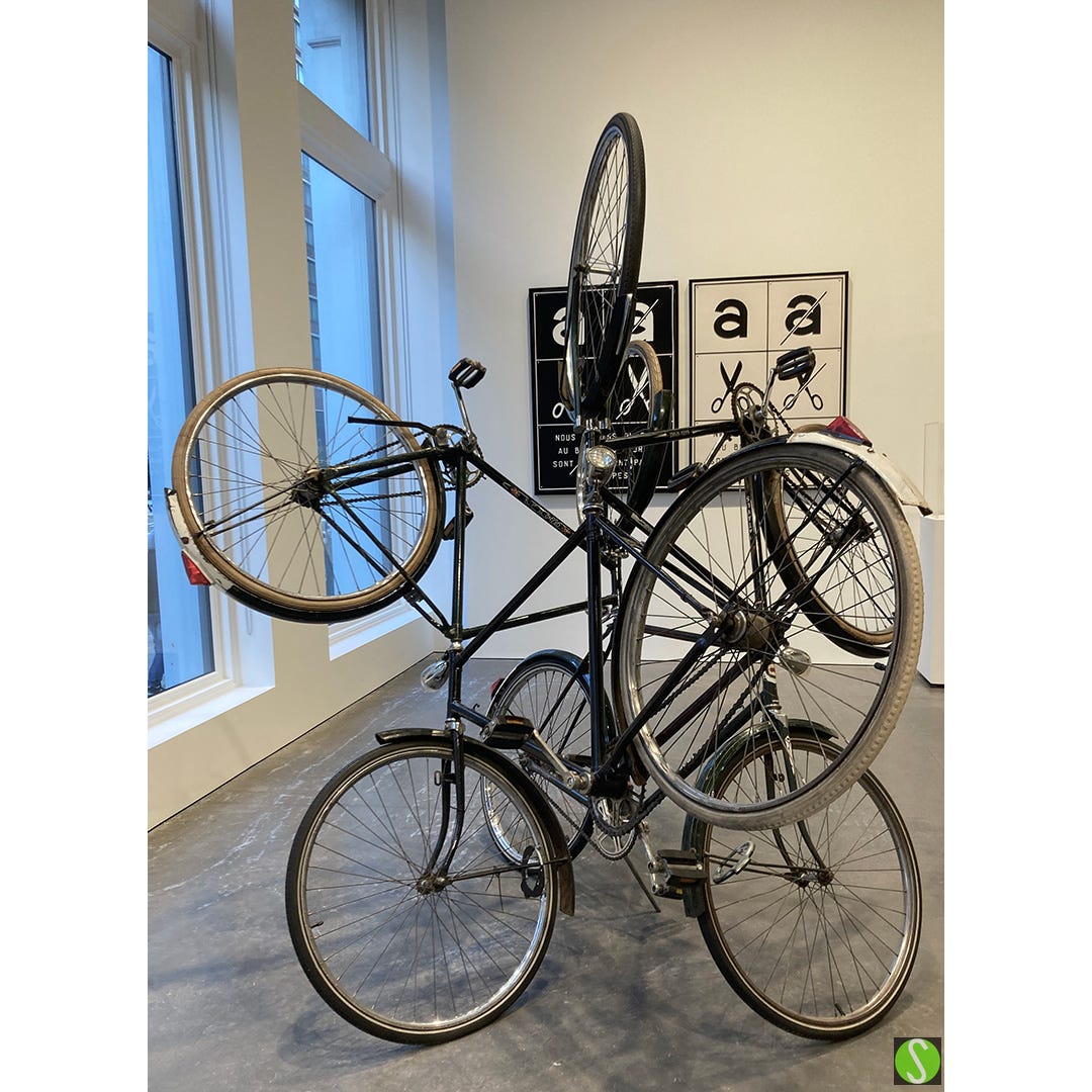 Gabriel Orozco, bicycle sculpture at Marion Goodman Gallery