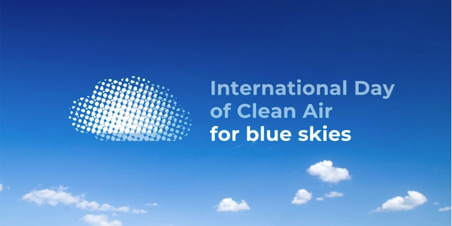 Poster for International Day of Clean Air for blue skies