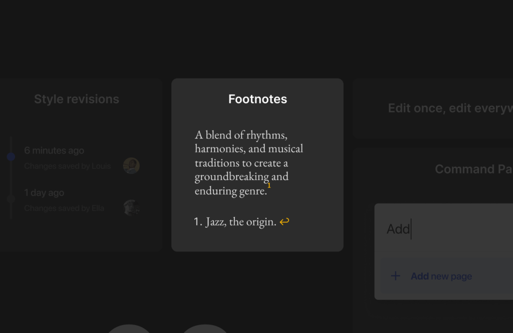 Image depicting the new Footnotes Block