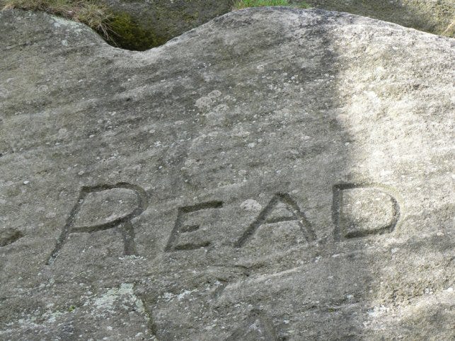 READ, carved in rock READ, carved in rock