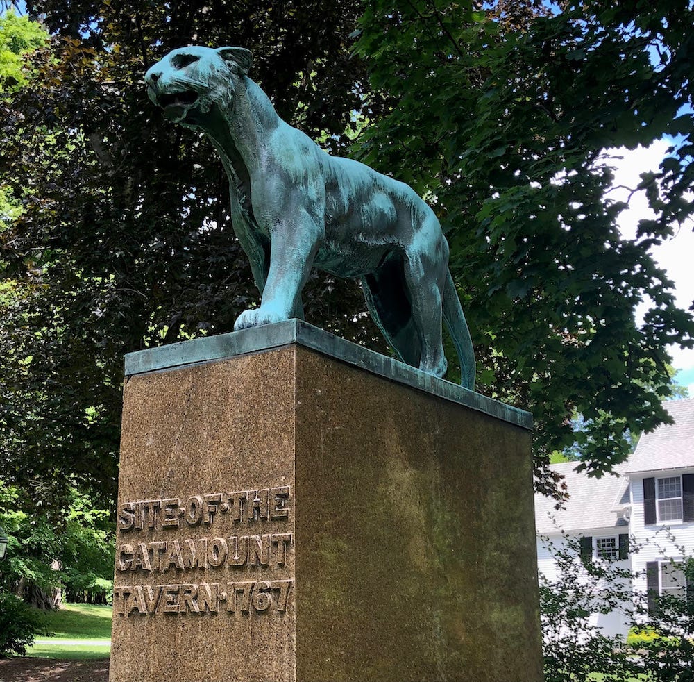 The 1896 copper catamount in Old Bennington. 
