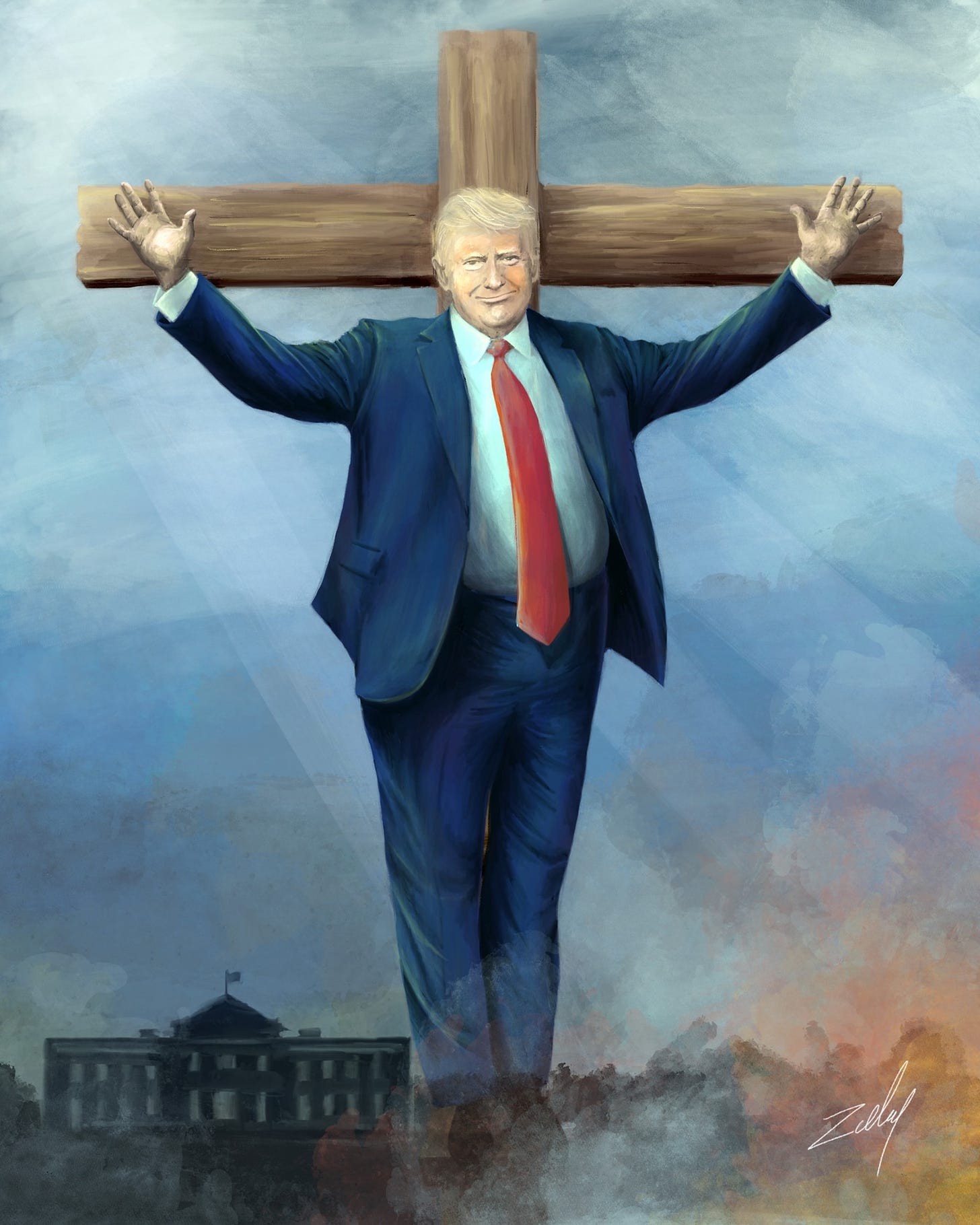 He has risen from his bunker by Zelley Art : r/PoliticalHumor