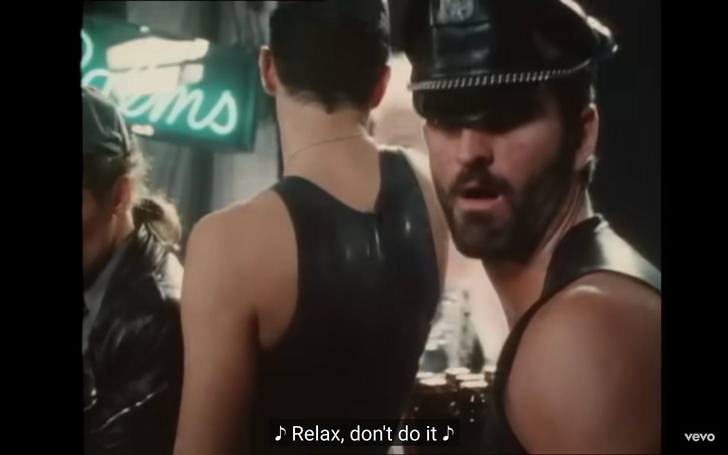 Screenshot of "Relax" music video