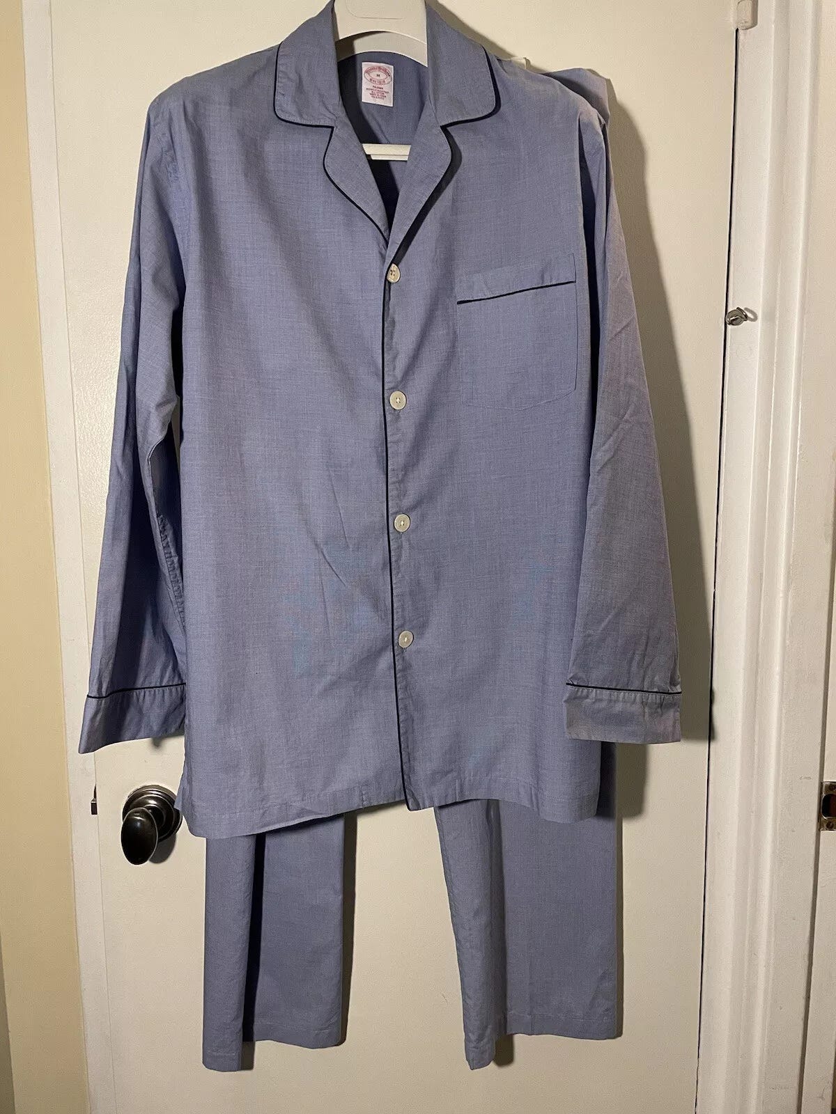 Men’s Brooks Brothers Long Cotton Pajamas Sz M - Picture 1 of 16