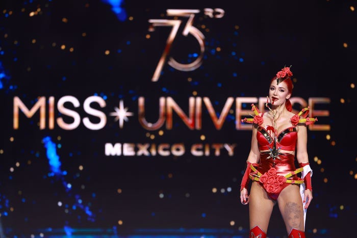 Miss Bulgaria 2024 walks in the National Costume Contest.