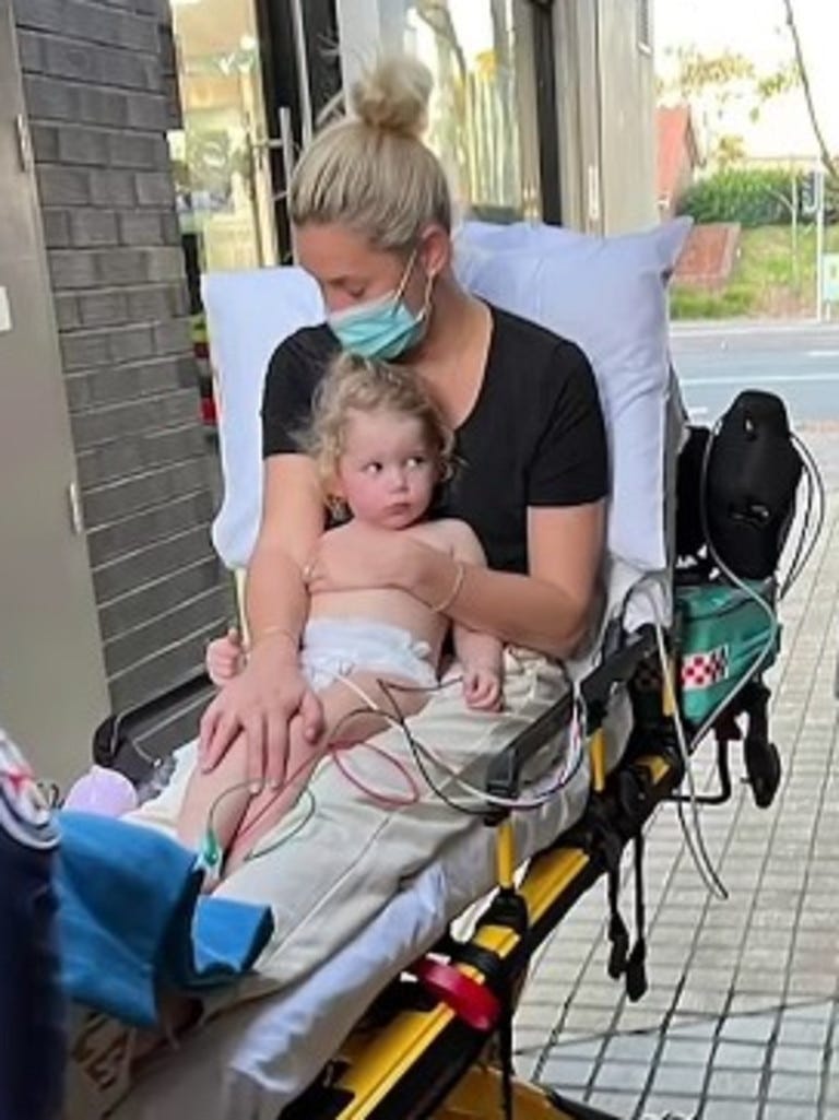 Karl and Jasmine Stefanovic's daughter Harper was hospitalised last year. Picture: Instagram