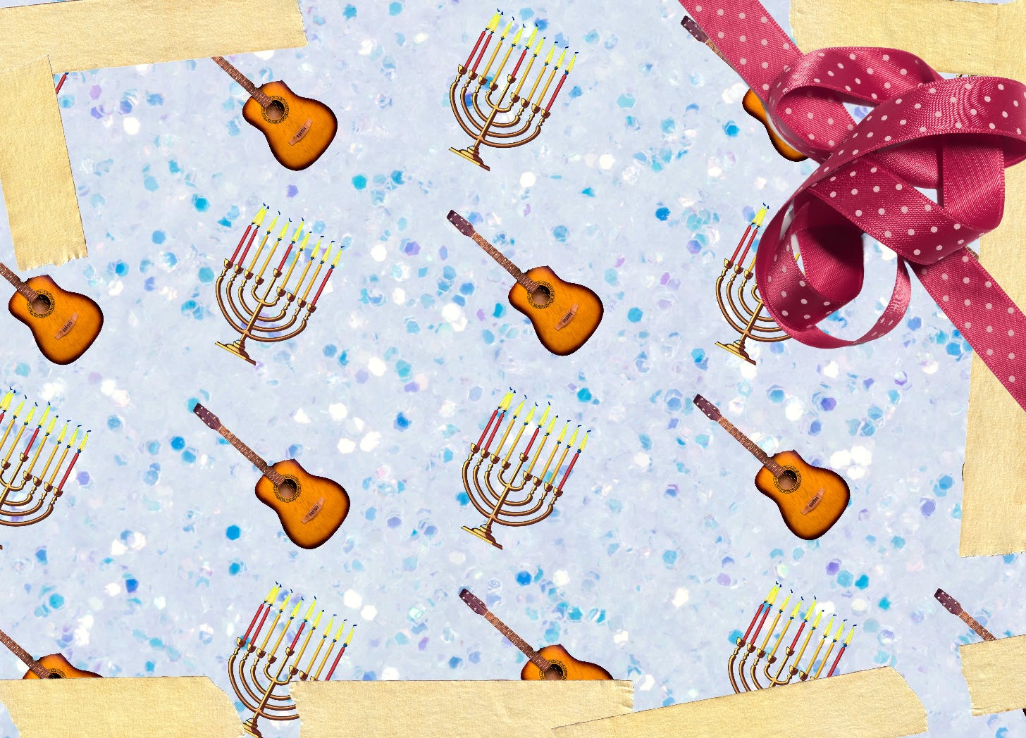 messily decorated Hanukkah package designed by Sam Zee and Adobe 