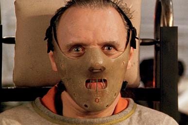 Hannibal Lecter in a face mask muzzle