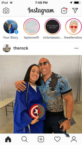 Instagram official page for Dwayne Rock Johnson