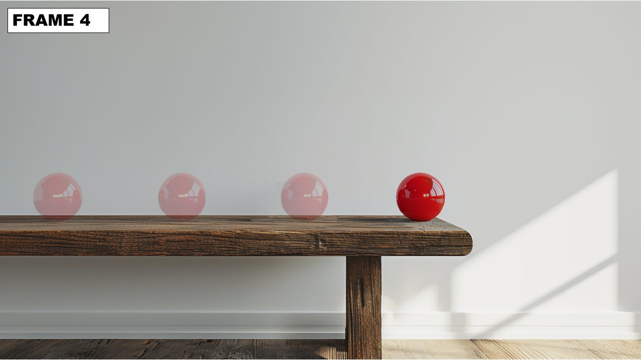 A wooden bench with red balls on it

Description automatically generated