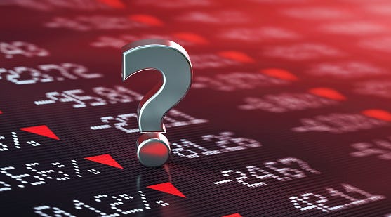 Question Mark Sitting Over A Trading Board Which Is Showing A Stock Market  Crash Stock Photo - Download Image Now - iStock