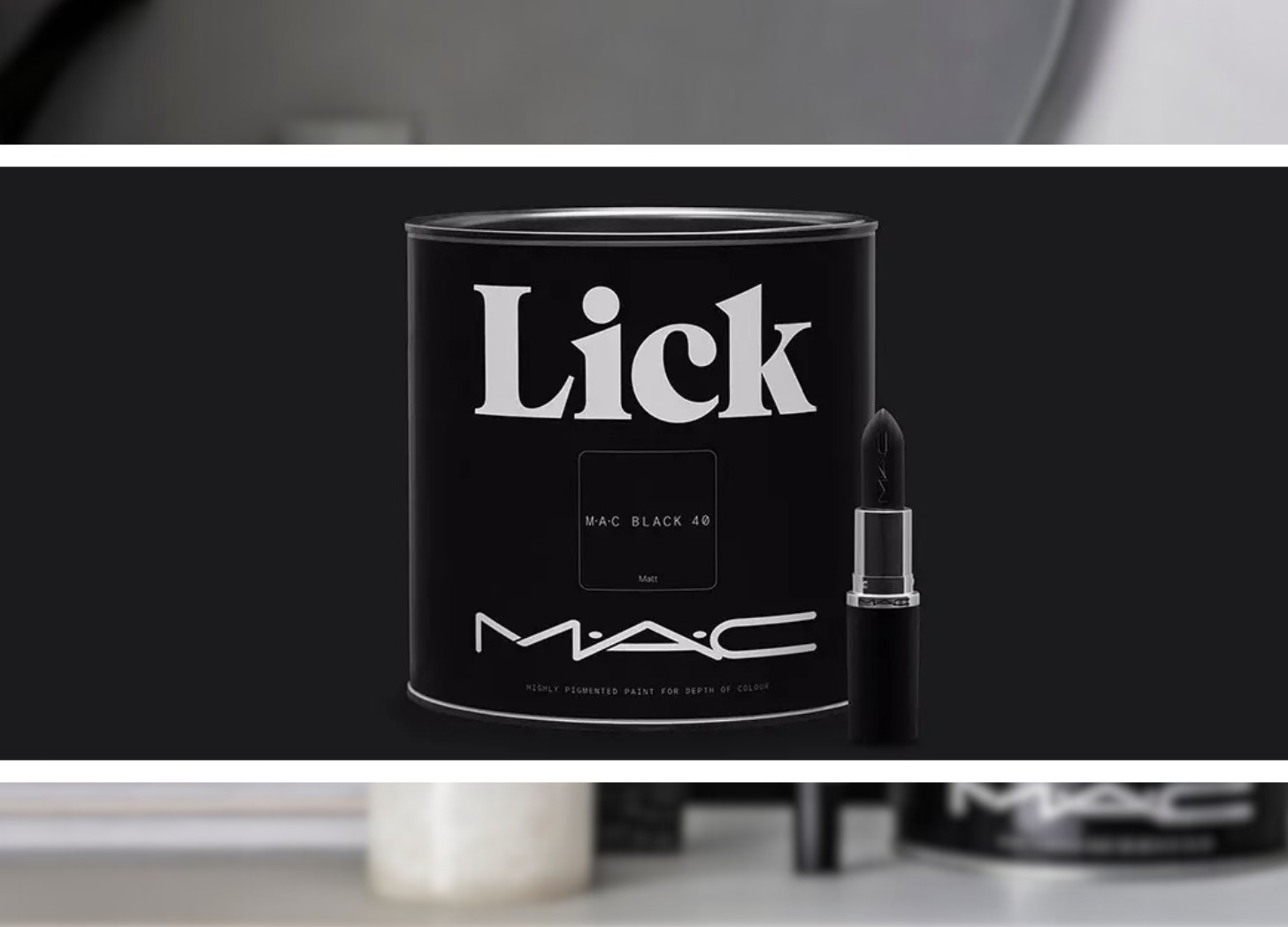 Lick x MAC collaboration with Black 40 interior paint.