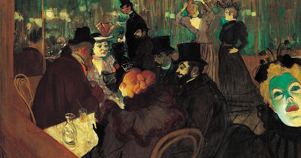 Detail of At the Moulin Rouge (1892–1895) by Henri de Toulouse-Lautrec