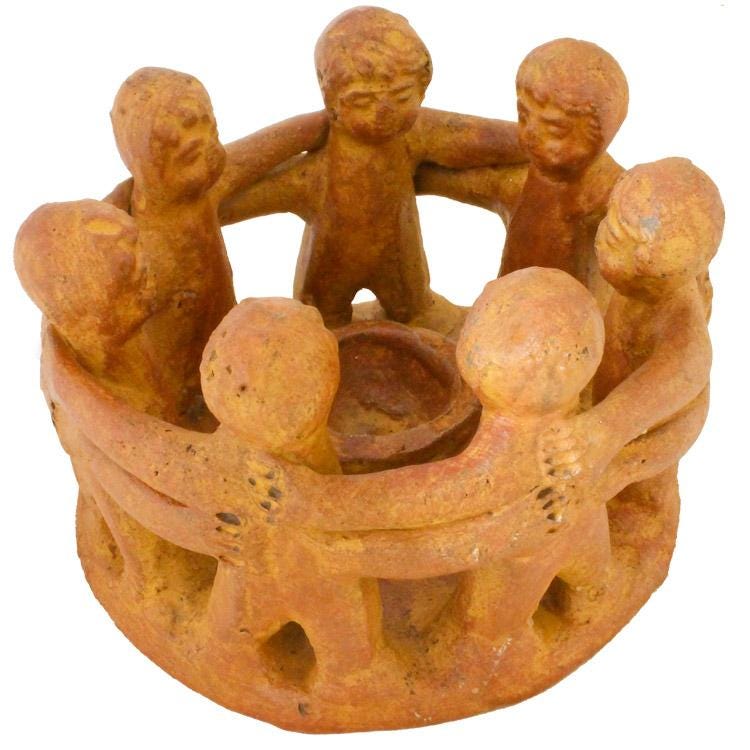 Clay Wall Art - Circle of FriendsTealight Candle Holder - CBF050
