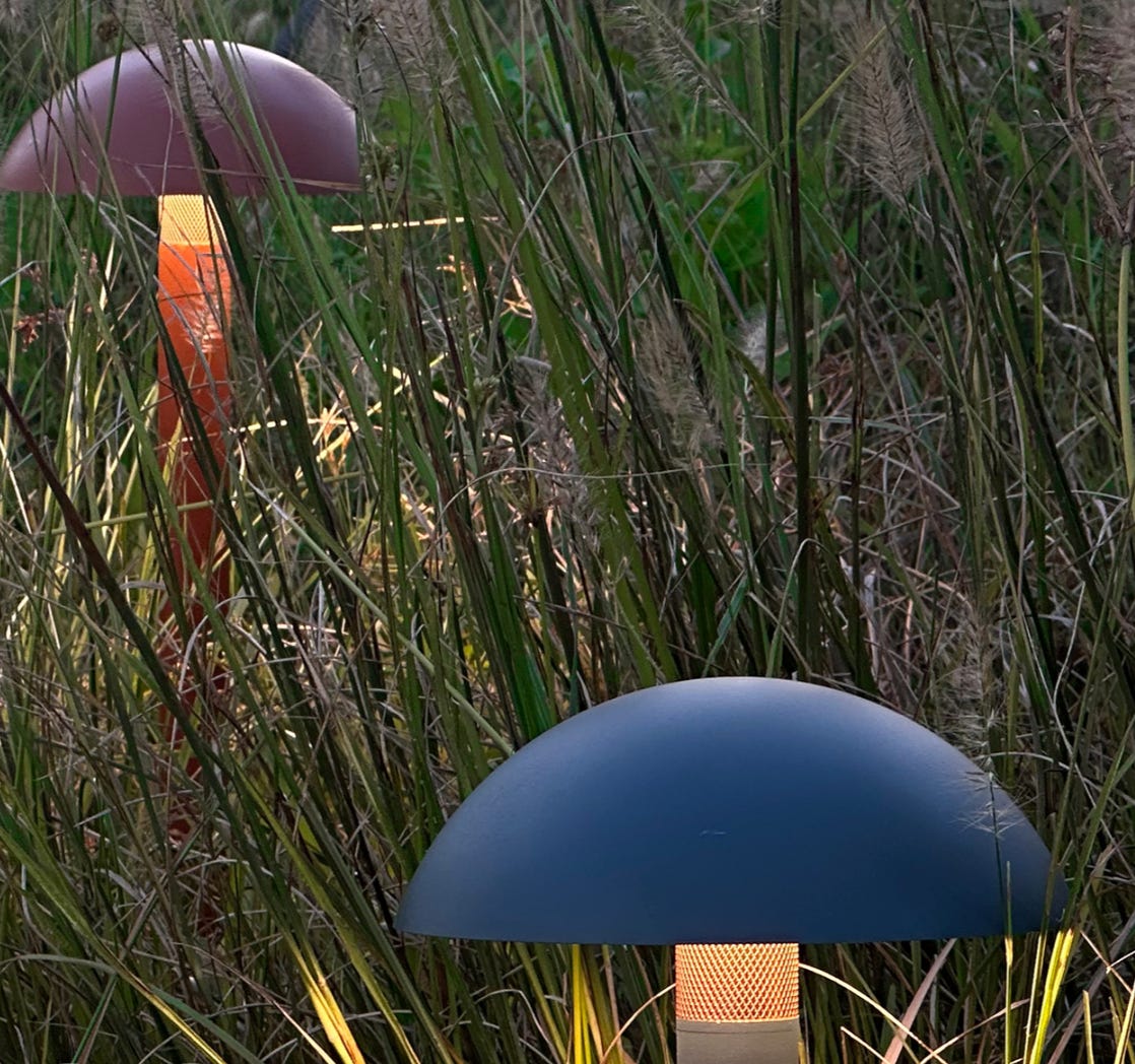 mushroom shaped path lights