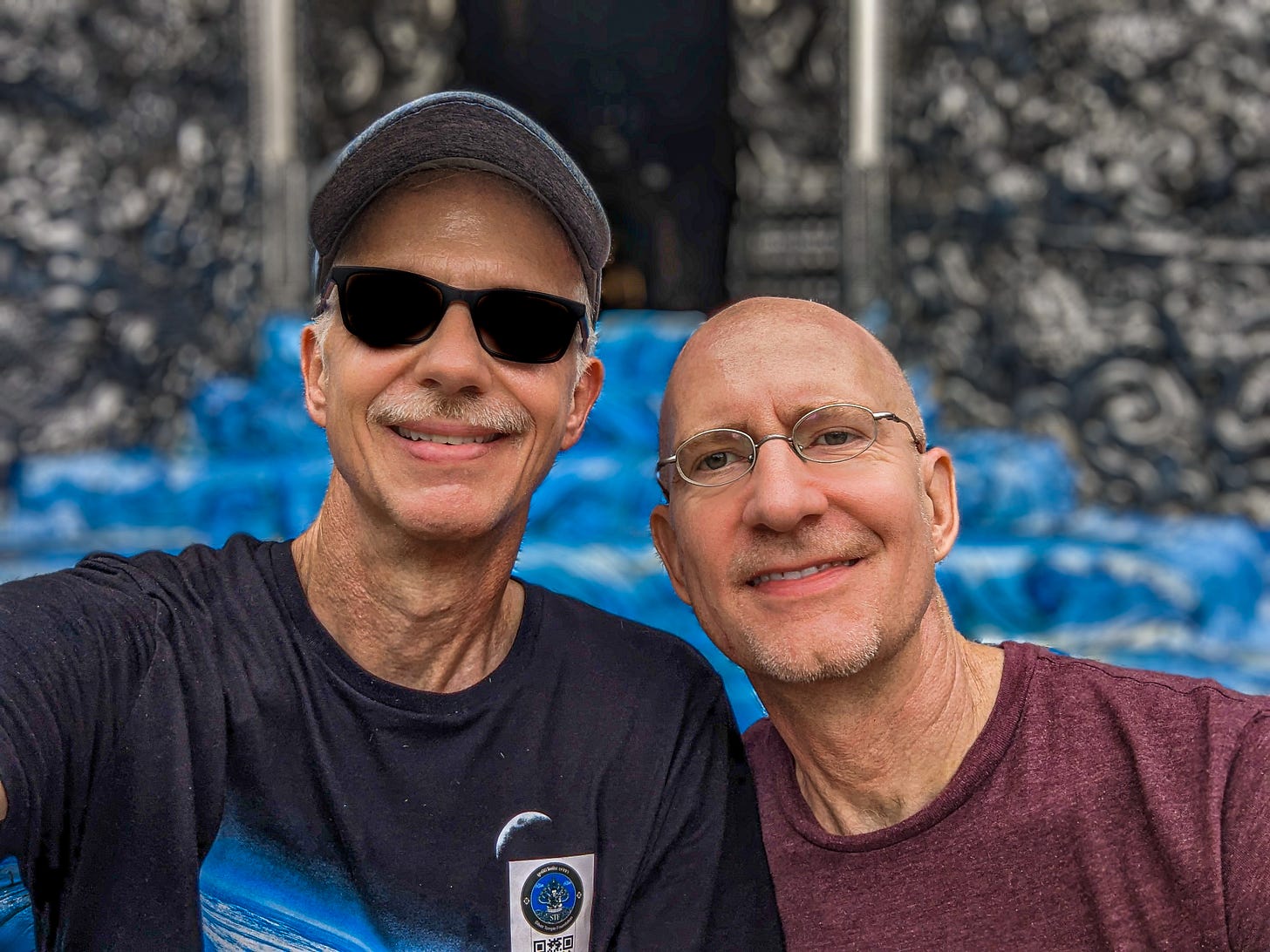 Brent and Michael in front of the Silver Temple in Chiang Mai, Thailand. 