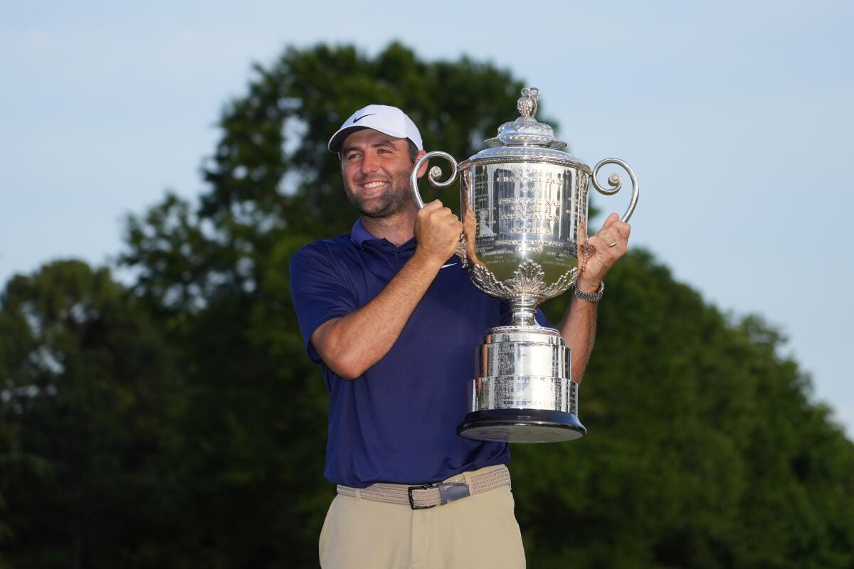 Scottie Scheffler wins PGA Championship for third major title - Los Angeles  Times