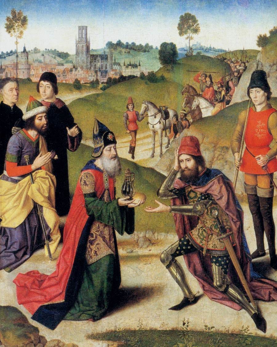 ”The Meeting of Abraham and Melchizedek” by Dierik Bouts the Elder, 1464-1467.