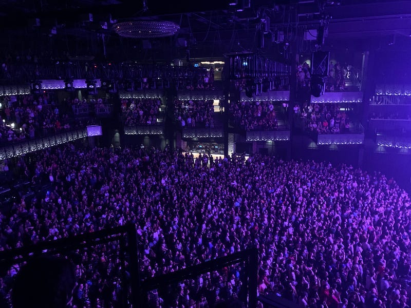 view of audience from the third level