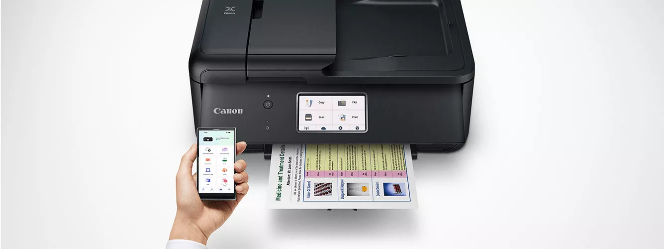 Smart Phone Telling PIXMA Printer to Print