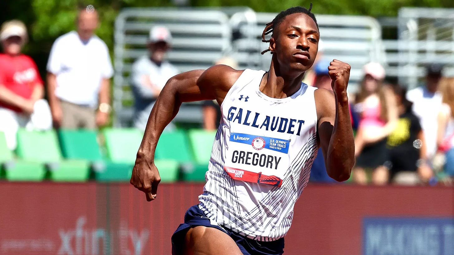 Eric Gregory makes Gallaudet history in U.S. Olympic Team Trials debut -  Gallaudet University