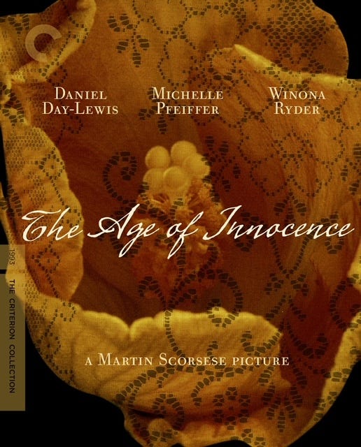 An image of the Criterion Collection cover art for the movie The Age of Innocence