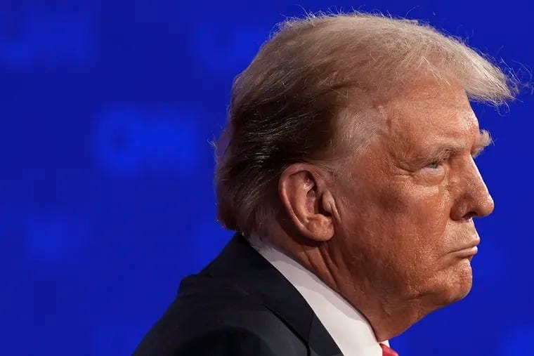 President Donald Trump at the first presidential debate Thursday. Trump’s performance demonstrated once again that he is a danger to democracy and unfit for office.